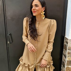 Vestido mini Josefina beige