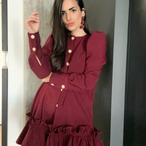 Vestido mini Josefina burgundy