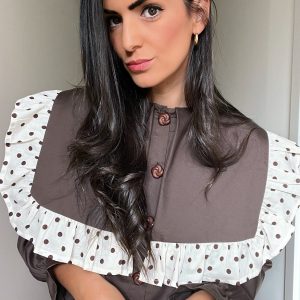 Vestido mini Serena marrón lunares