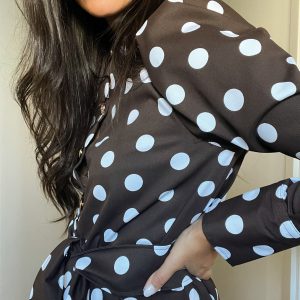 Vestido Aurora lunares marron